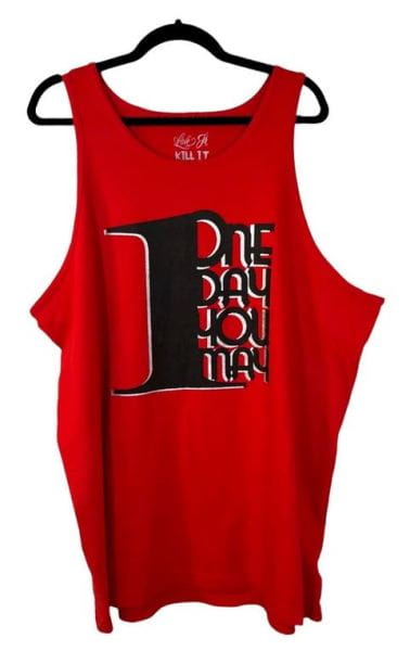 Rich Piana 5% One Day You May Stringer, Grey. Red. Grey Black